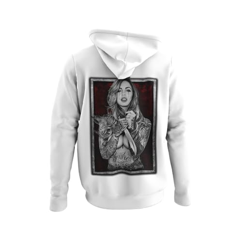 knut Fashion & Streetwear Kapuzenpullover Herren Backprint Tattoo Girl Realistic Motiv Männetr Hoodie mit Kapuze Outfit Rockiger Langarm Pullover Clothes Größen XS-5XL von knut Fashion & Streetwear