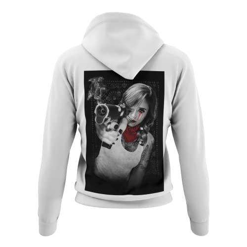 knut Fashion & Streetwear Kuschliger Damen Kapuzenpullover Tattooprint Frauen Hoodie mit Kapuze Tattoo Design Pullover von knut Fashion & Streetwear