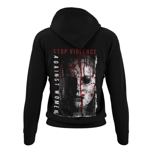 knut Fashion & Streetwear Modern Stylische Bekleidung Damen Hoodie Motiv Stop Violence Frauen Kapuzenhoodie kuschlig weich Grunge Gothic Clothing Vintage Punk Black gr. S - 3XL von knut Fashion & Streetwear