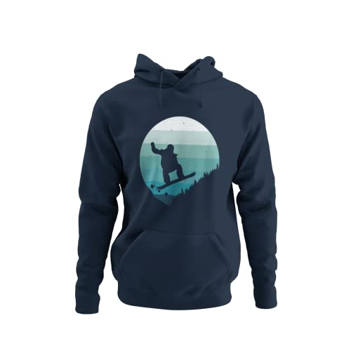 knut Fashion & Streetwear Moonshine Mond Snowboarder Outfit Herren Hoodie mit Snowboad Downhill Jump Design Männer Kapuzenpullover Snowboarding Bekleidung große Größen S - XXXXXL von knut Fashion & Streetwear