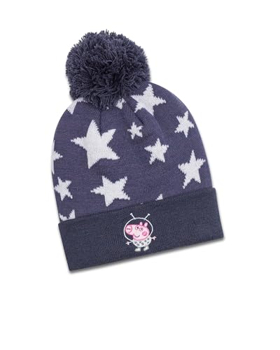 koaa Peppa Wutz Space Bobble Beanie - Peppa Pig, mütze Kinder, wintermütze, kindermütze, Jungen, bommel für mädchen, bommelmütze, mützen, strickmütze, mädchen-mützen, Winter von koaa