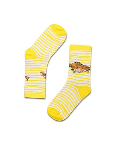 koaa Pippi Langstrumpf – Pippi Stripes – Easy Socks Socken Unisex Kids und Erwachsene gelb/weiß (DE/NL/SE/PL, Numerisch, 23, 28, Regular) von koaa