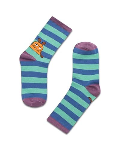 koaa Sendung mit der Maus – Die Maus Stripes – Easy Socks Socken Unisex Kids und Erwachsene blau/grün (as3, numeric, numeric_23, numeric_28, regular) von koaa