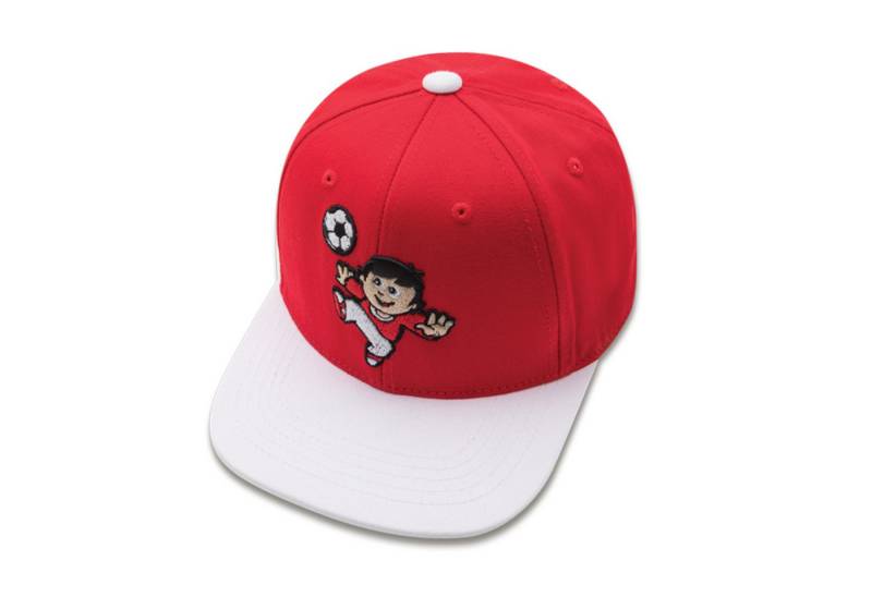 koaa Snapback Cap koaa - Mainzelmännchen "Fritzchen am Ball" - Snapback Cap red/white (Basecap, Basecap, Snapback Cap) von koaa