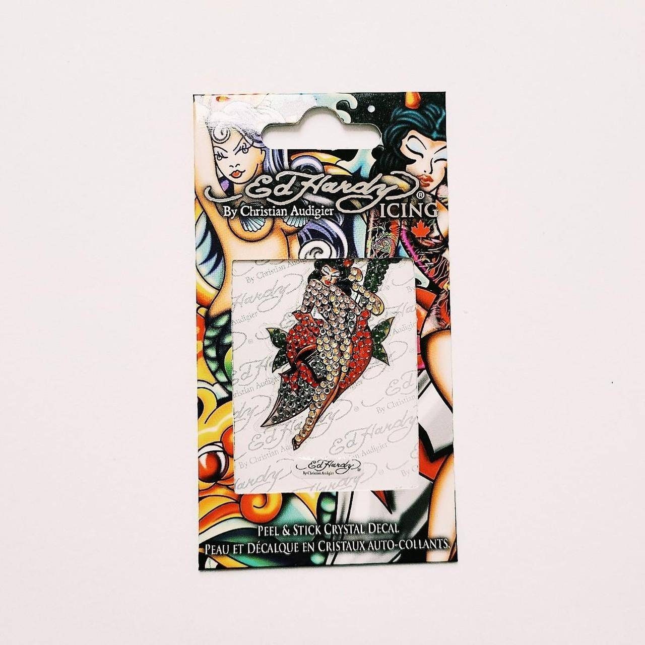 Deadstock Brand New Y2K Ed Hardy Geisha Diamanté Sticker/Patch Diamanté Customizing von koalaklothing