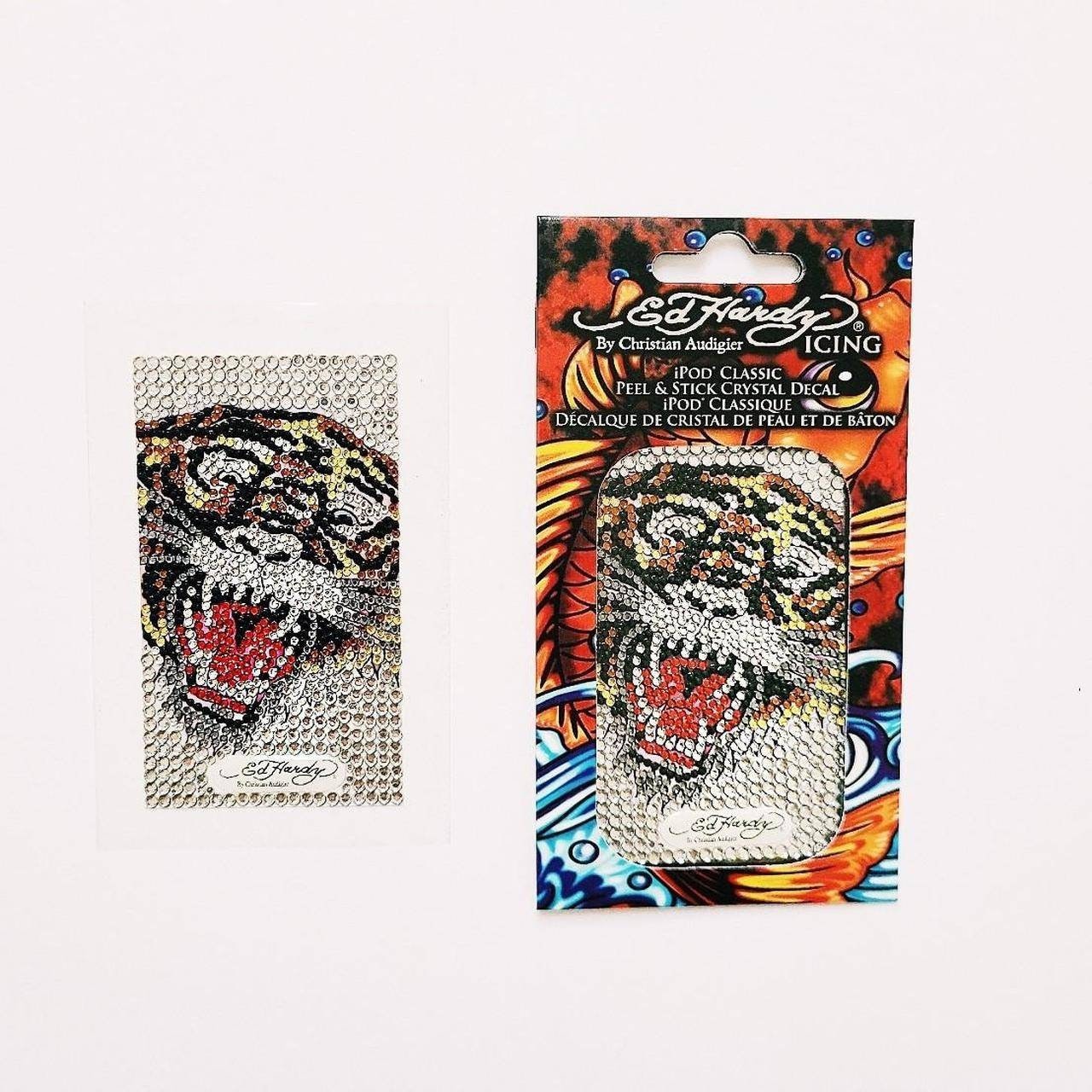 Deadstock Brand New Y2K Ed Hardy Large Tiger Diamanté Sticker/Patch Customizing von koalaklothing