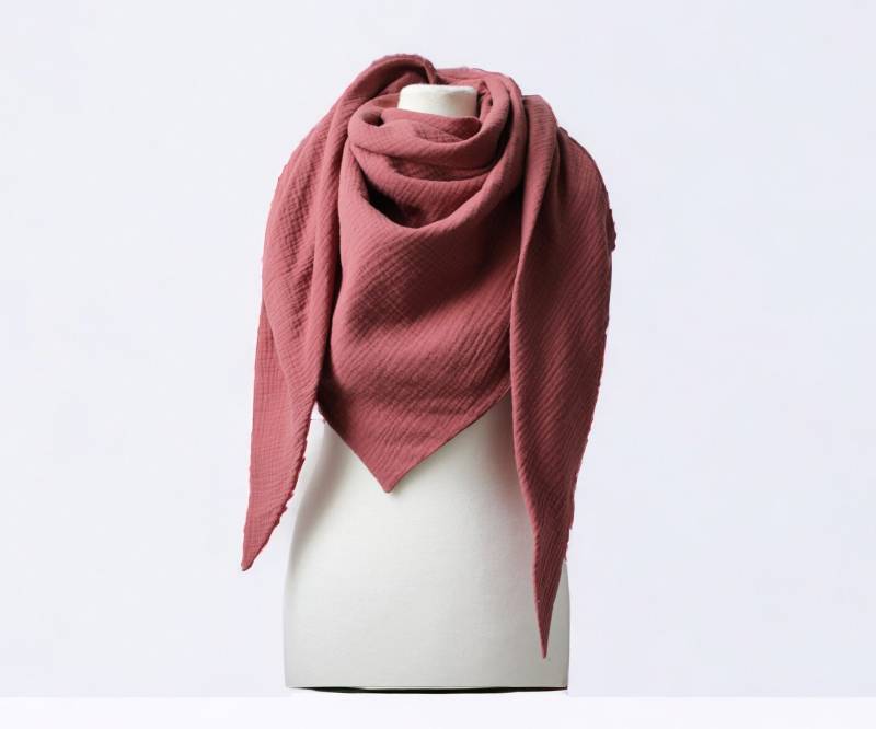 Dreieckstuch Musselin Cranberrie Rot Braun Übergang von kodanin