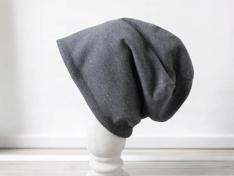 Herren Beanie Winter Grau Schwarz Fleece von kodanin