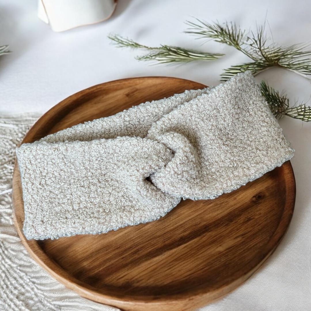 stirnband Winter Beige Teddy Plüsch Ohrenwärmer Haarband Turban von kodanin