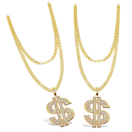 Goldkette Herren Dollar Anhänger Kette Hip Hop Dollar Halskette Hip Hop Dollar Halskette, Hip Hop Dollar Halskette Kostüme Hip Hop Punk goldkette fasching Geburtstagsgeschenk Für Männer Frauen von kodivenj