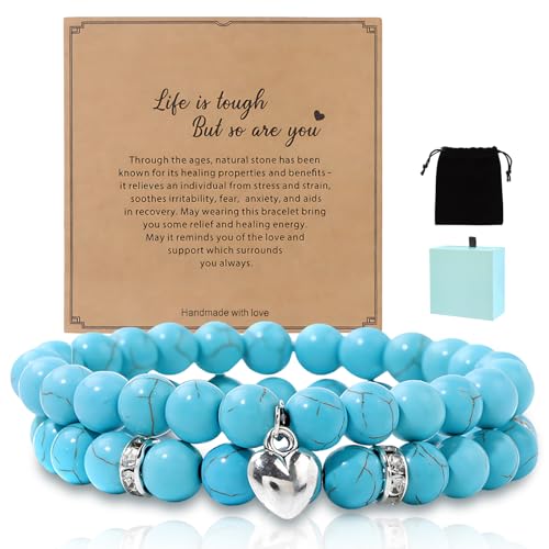 kodivenj Edelstein Perlenarmband Dame mit 8mm Heilstein PerlenArmband Damen Chakra Yoga, Stressabbau-Angst-Yoga-Armband Natürliche Chakra Power Steine Stretch Design, Glücksbringer Geschenk von kodivenj