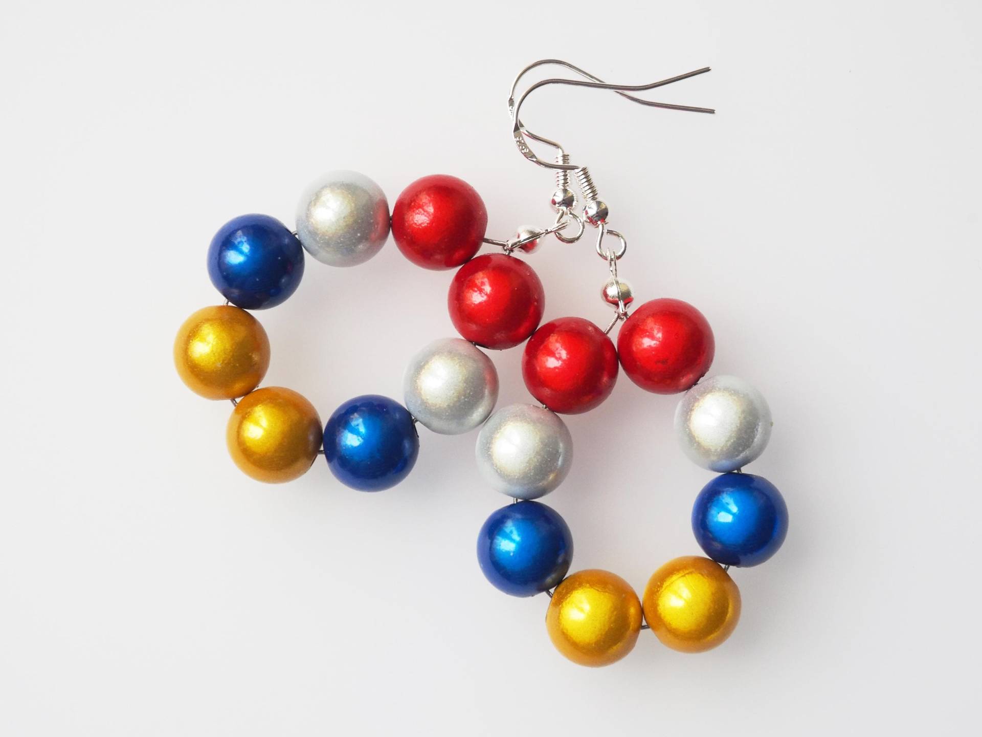 Fastnachtsohrringe Rot Weiß Blau Gelb Ohrringe Fastnacht Mainz Helau Und Alaaf Karneval Fasching Jeckenschmuck von koenigsblau