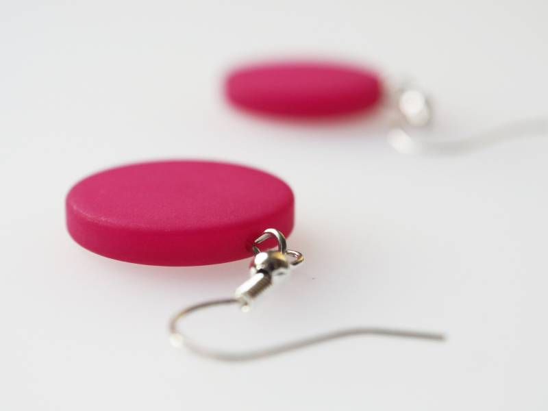 Ohrringe Pink Oder in Wunschfarbe Polarisohrringe 925Er Silber Ohrhänger Polaris Matt Glänzend Trendfarbe von koenigsblau