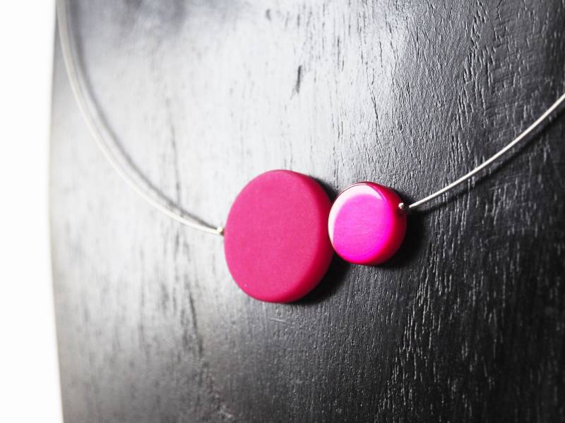Polariskette Pink Oder in Wunschfarbe Kette Halskette Halsreif Polaris Geometrisch Trendfarbe von koenigsblau