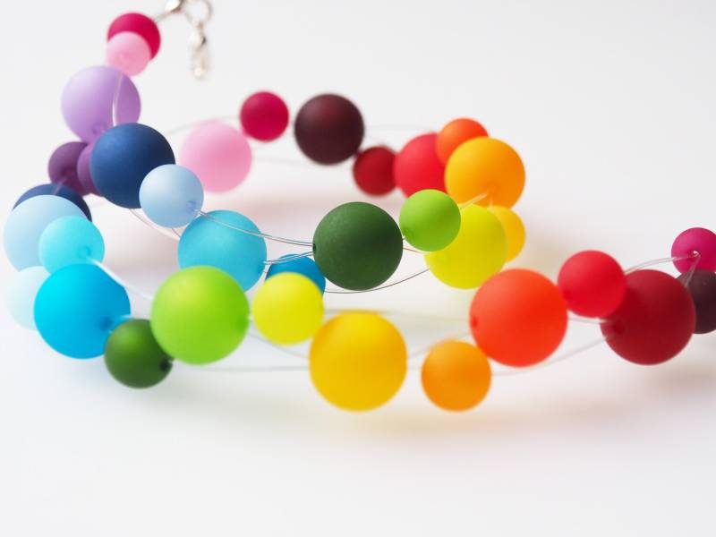 Polariskette Regenbogen Kette Bunt Mit Polarisperlen Polaris-Kette Polarisschmuck Farbenfroh Handmade Collier von koenigsblau