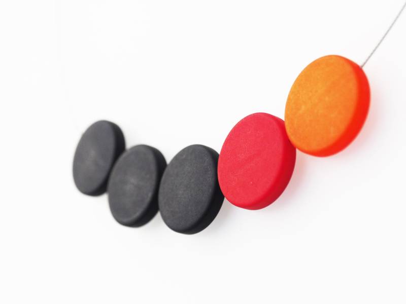 Polariskette Schwarz Rot Orange Kette Halskette Halsreif Polaris Geometrisch Statementkette von koenigsblau