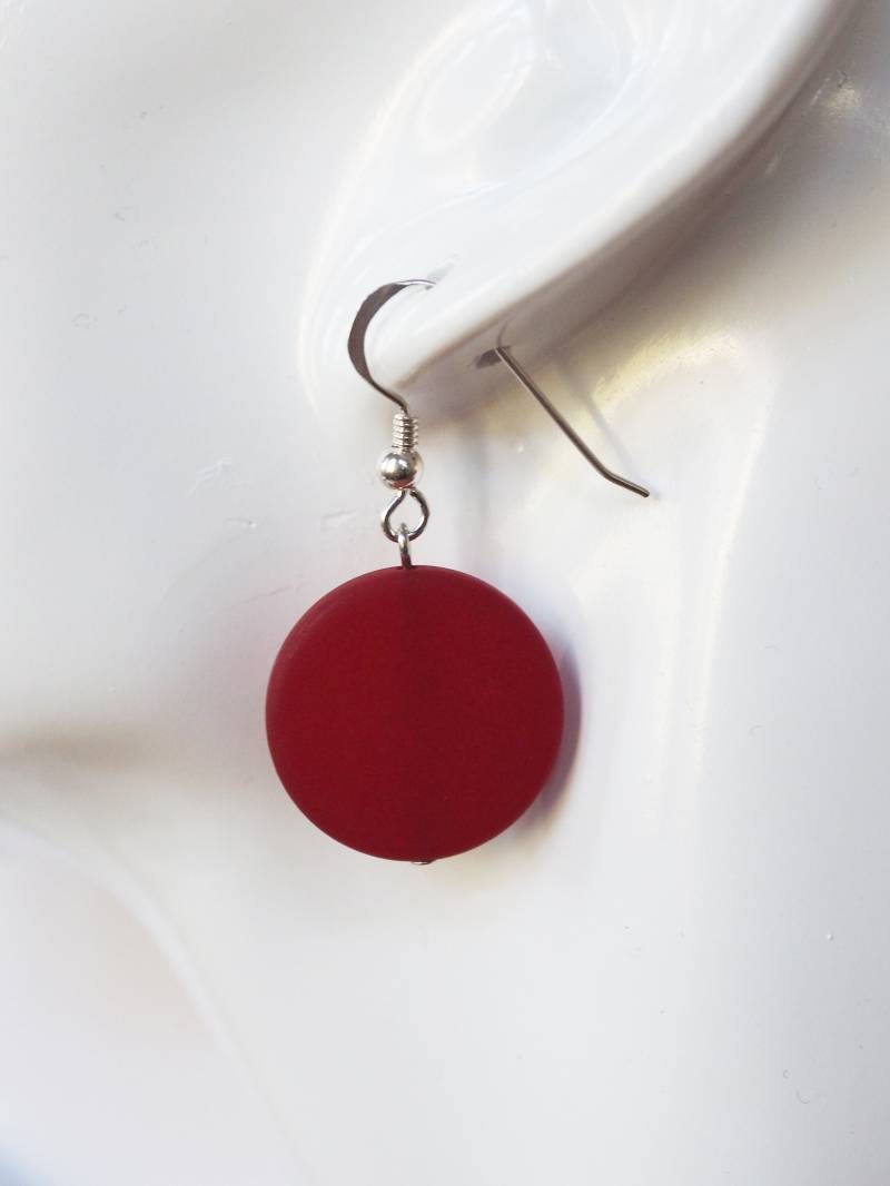 Polarisohrringe, Ohrringe, Statementohrringe, Rot Oder in Wunschfarbe 925Er Silber von koenigsblau