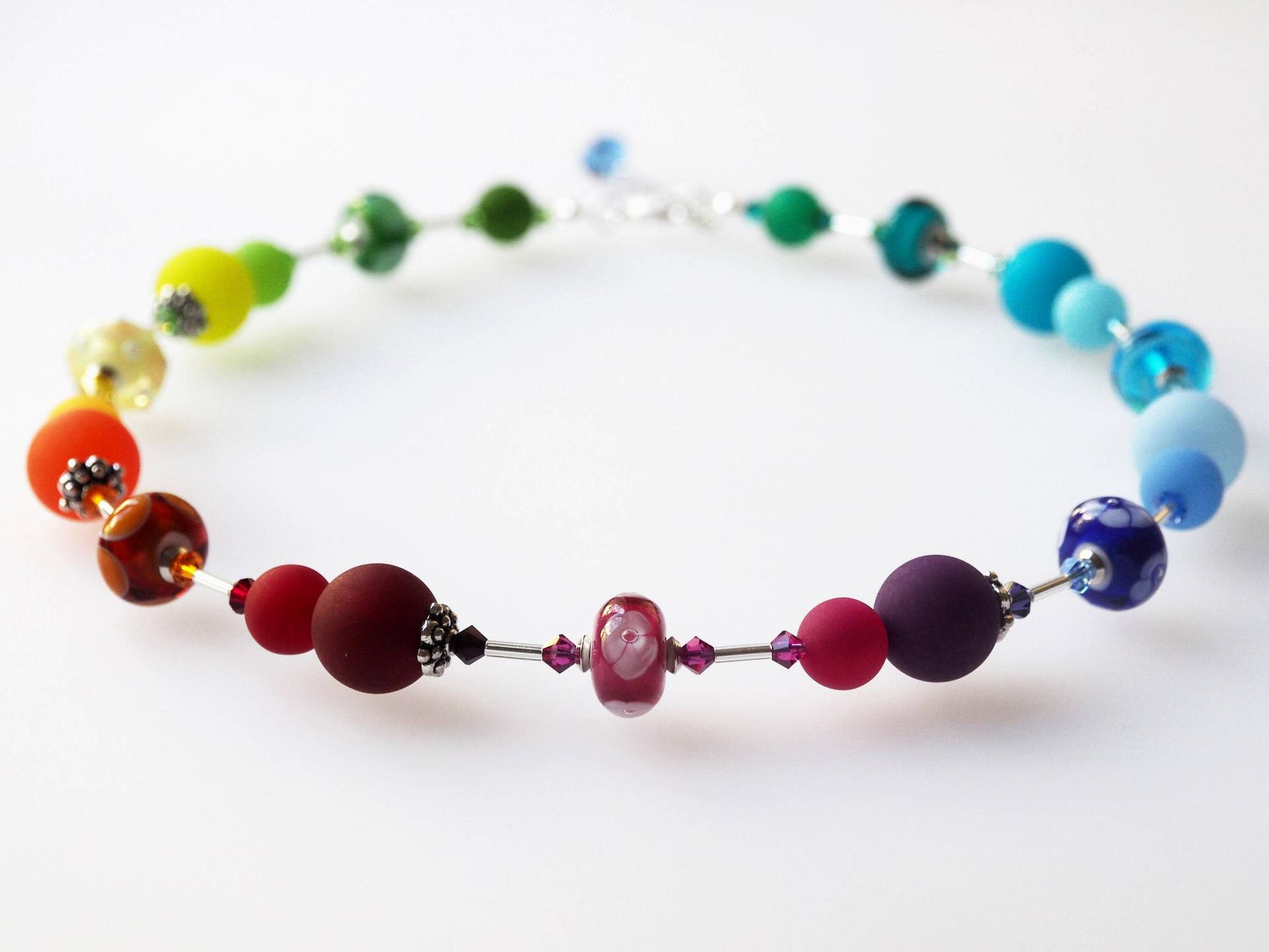 Tolle Polariskette Regenbogen Mit Glasperlen, Wunderschönes Unikat, Glasperlenkette, Muranokette Als Besonderes Geschenk Tolle Polariskette Regenbogen Mit Glasperlen, Wunderschönes Unikat, Glasperlenkette, Muranokette Als Besonderes Geschenk von koenigsblau