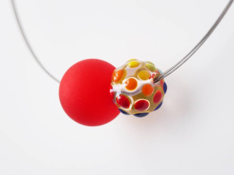 Wechselkette Polariskette Kette Mit Glasperle Dots Pünktchen Punkte von koenigsblau