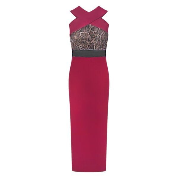 körber mode Maxikleid Bio Jersey mit Mesh-Einsatz und langem Schlitz von körber mode