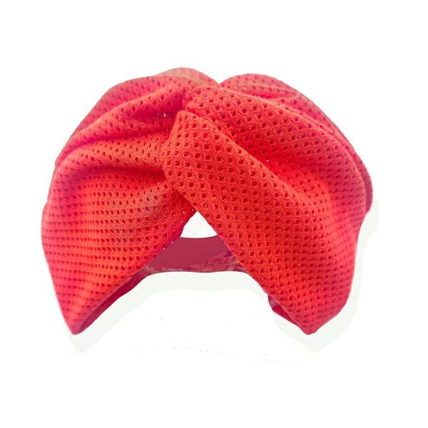 körber mode breites Haarband aus Bio Mesh Jersey Twist gerafftes Stirnband Sommer orange von körber mode