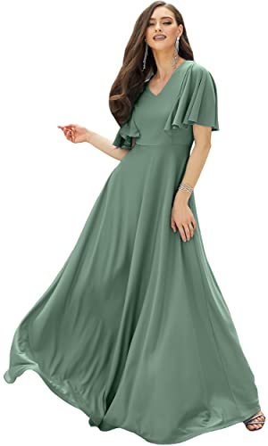 KOH KOH Langes elegantes Damen-Maxikleid für Brautjungfern, Abendkleid, Cocktailkleid, Seafoam Blassgrün, 3X-Groß von koh koh