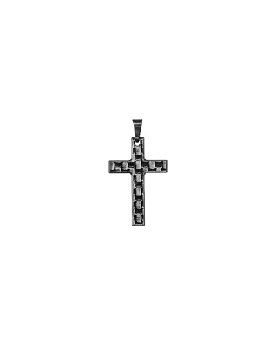 kohlenstoff 12 Carbon Anhänger Kreuz Slim mit Muster für Ketten Damen und Herren Geburtstag Jahrestag Weihnachten Schmuck von kohlenstoff 12