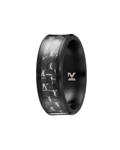 kohlenstoff 12 Carbon Ring Schwarz für Damen und Herren hochwertig Beschichtet aus Carbon und Edelstahl (54) von kohlenstoff 12