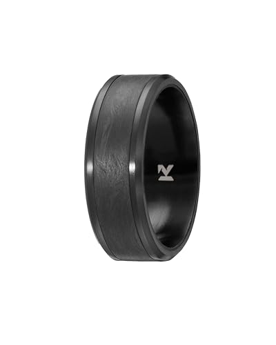 kohlenstoff 12 Forged Carbon Ring Schwarz für Damen und Herren hochwertig beschichtet aus geschmiedetem Carbon und Edelstahl (54) von kohlenstoff 12