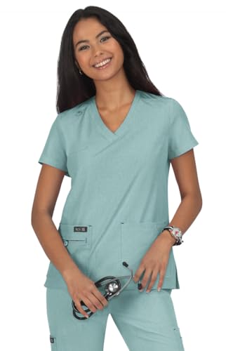 KOI Basics Damen 373 Becca Scrub Top, Heidekrau-Salbei, Groß von koi