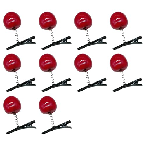 kokdid 10 x raffinierte Kirschen-Haarspangen für Damen und Mädchen, vielseitiges Styling-Zubehör für Zöpfe und Pferdeschwänze von kokdid