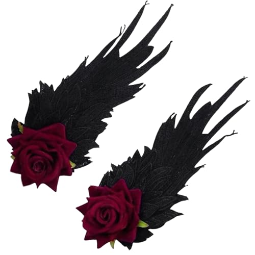 kokdid Bestickte Engelsflügel-Haarspange für Mädchen, Party-Kopfschmuck, Accessoires, Haarnadeln für Hochzeit und Kostümveranstaltungen von kokdid