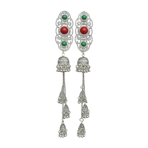 kokdid Handgefertigte mongolische Stile Legierung Quasten Haarspange Ornament mit Vintage Strass Designs für Frauen suchen einzigartigen Charme von kokdid