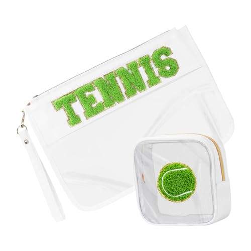 kokdid Modische transparente Make-up-Taschen mit Handgelenkschlaufe, Zubehör für Damen und Mädchen, Reise-Kosmetik-Organizer, 2 Stück, D, 30*23cm von kokdid