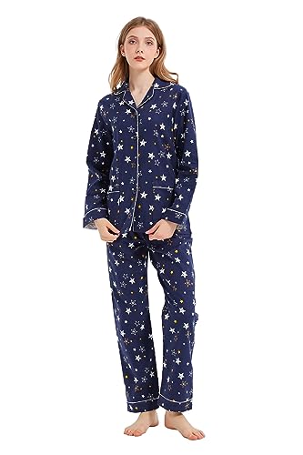 kolipajam Baumwoll-Flanell-Pyjama für Damen, 100% Baumwolle, Flanell-Pyjama-Set, weich, gemütlich, Damen-Loungewear kolipajam Baumwoll-Flanell-Pyjama für Damen, 100% Baumwolle, Flanell-Pyjama-Set, weich, gemütlich, Damen-Loungewear von kolipajam