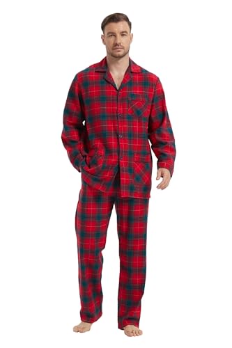 kolipajam Herren 100% Baumwoll-Flanell-Schlafanzug-Set in kariertem Garn gefärbt - Gemütliche Schlafanzughose mit Taschen und Kordelzug an der Taille, Winter-Pyjama für Herren kolipajam Herren 100% Baumwoll-Flanell-Schlafanzug-Set in kariertem Garn gefärbt - Gemütliche Schlafanzughose mit Taschen und Kordelzug an der Taille, Winter-Pyjama für Herren von kolipajam