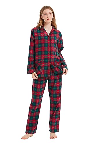 kolipajam Passendes Pyjama-Set für Paare 100% Baumwolle Flanell Schlafanzug für Paare weicher Schlafanzug mit Taschen von kolipajam