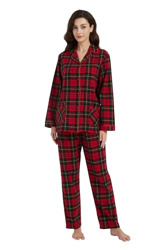 kolipajam Passendes Pyjama-Set für Paare 100% Baumwolle Flanell Schlafanzug für Paare weicher Schlafanzug mit Taschen von kolipajam