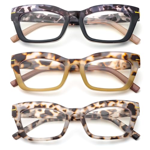 kollyseek 3er Pack Cateye Lesebrille für Damen, Retro, anti-blau, bequem und modisch, große Katzenauge, 1.0 1.5 2.0 2.5 3.0 3.5, Grau, Schildkrötengrau, Grün kollyseek 3er Pack Cateye Lesebrille für Damen, Retro, anti-blau, bequem und modisch, große Katzenauge, 1.0 1.5 2.0 2.5 3.0 3.5, Grau, Schildkrötengrau, Grün von kollyseek