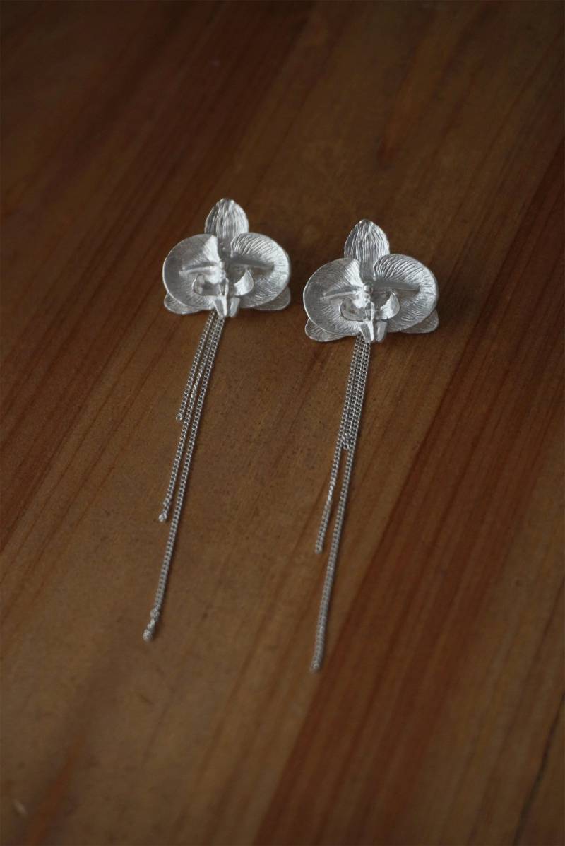 Orchidee Quasten Blumen Ohrringe, S999 Blütenblätter Sterling Silber Dainty Floral Anhänger Einzigartige Elegante Handgemachte Schmuck Für Frau Orchidee Quasten Blumen Ohrringe, S999 Blütenblätter Sterling Silber Dainty Floral Anhänger Einzigartige Elegante Handgemachte Schmuck Für Frau von komachidoll