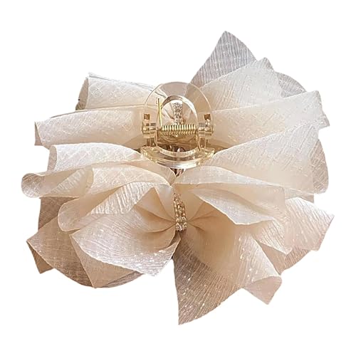 komsoup Großer Chiffon -Clip, Chiffon Bogenclips,Schwarzer oder weißer Bogenfairdesse nicht schlechter Klaue starker Klaue starker Griff | Maschenhaarstyling -Werkzeuge für Frauen Styling von komsoup