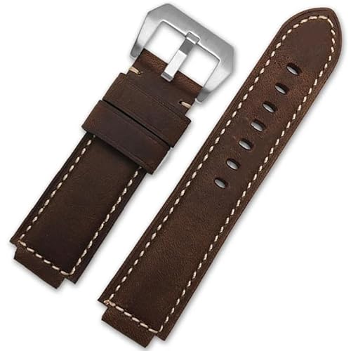kongsou Armband für Timex Tide Compass T2n720 T2n721 T2n739 Nylon Herren Leder Uhrenarmband(Brown-Steel-K11) von kongsou