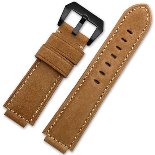 kongsou Armband für Timex Tide Compass T2n720 T2n721 T2n739 Nylon Herren Leder Uhrenarmband(Khaki-Black-K11) von kongsou