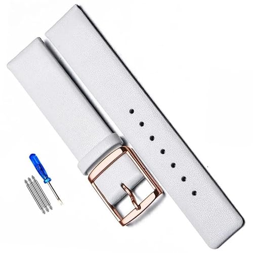 kongsou Echtes Leder Uhrenarmband für CK K2G211 K2G231 K2Y211 K2Y231 Armband Herren und Damen Armband(Whiter,22mm) von kongsou