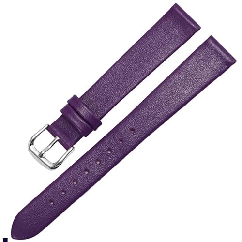 kongsou Für Anne Klein Damen-Uhrenarmband aus echtem Leder(Purple silver,12mm) von kongsou