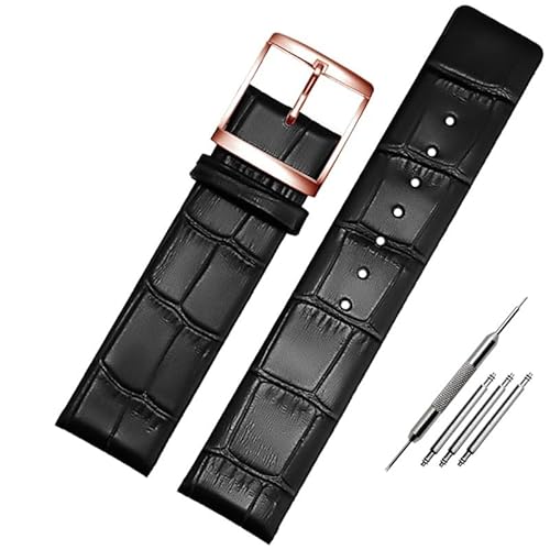 kongsou Für CK K7b211/K7b216/K7b236 K7b Armband aus echtem Leder Uhrenarmband für Männer und Frauen(Bblackr,20mm) von kongsou