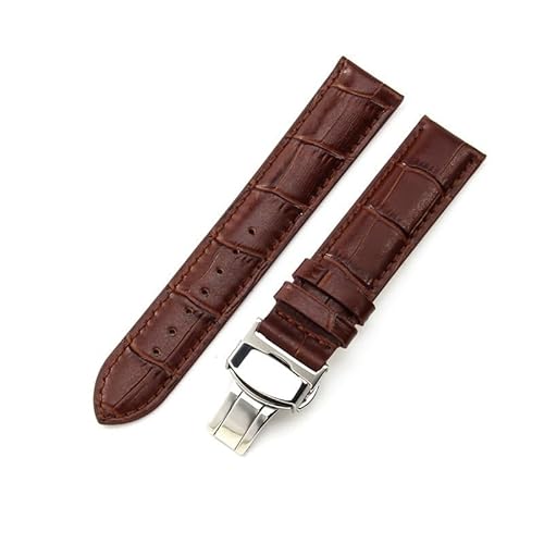 kongsou Für Tissot 1853 Le Locle T41 T00407b Tarfish Junya T461 Echtlederarmband Herren Damen Uhrenarmband(Brown-Steel-B1,18mm) von kongsou