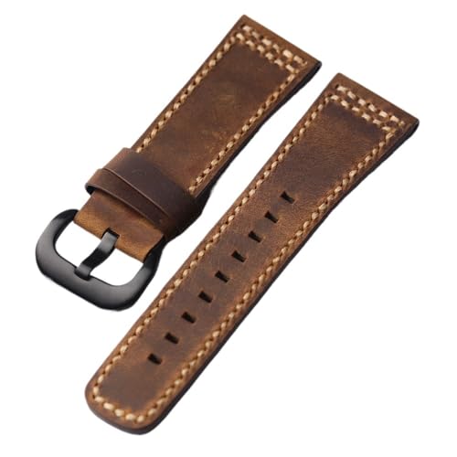 kongsou Handgefertigtes Vintage-Rindslederarmband mit breiter Kopfschicht für Seven Friday-Uhrenarmband im Retro-Stil(Brack buckle) von kongsou