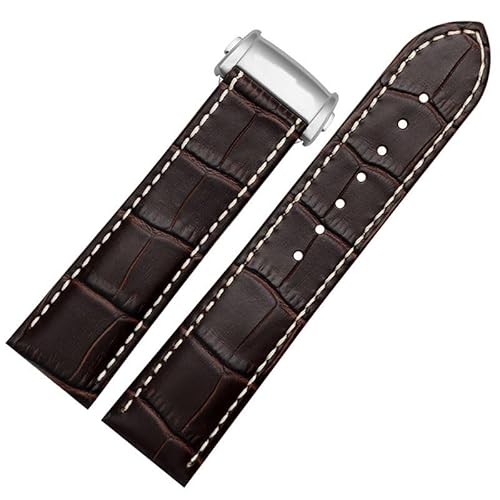 kongsou Herren-Uhrenarmband aus Leder für Hamilton Khaki Jazz Aviation Uhrenarmband mit Faltschließe(Browns b2,23mm) von kongsou
