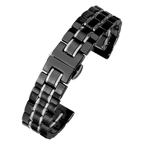 kongsou Keramik-Uhrenarmband für Omega, Stahl-Uhrenarmband, Herren- und Damenarmband für Daniel Wellington(Blacks3,20mm) von kongsou